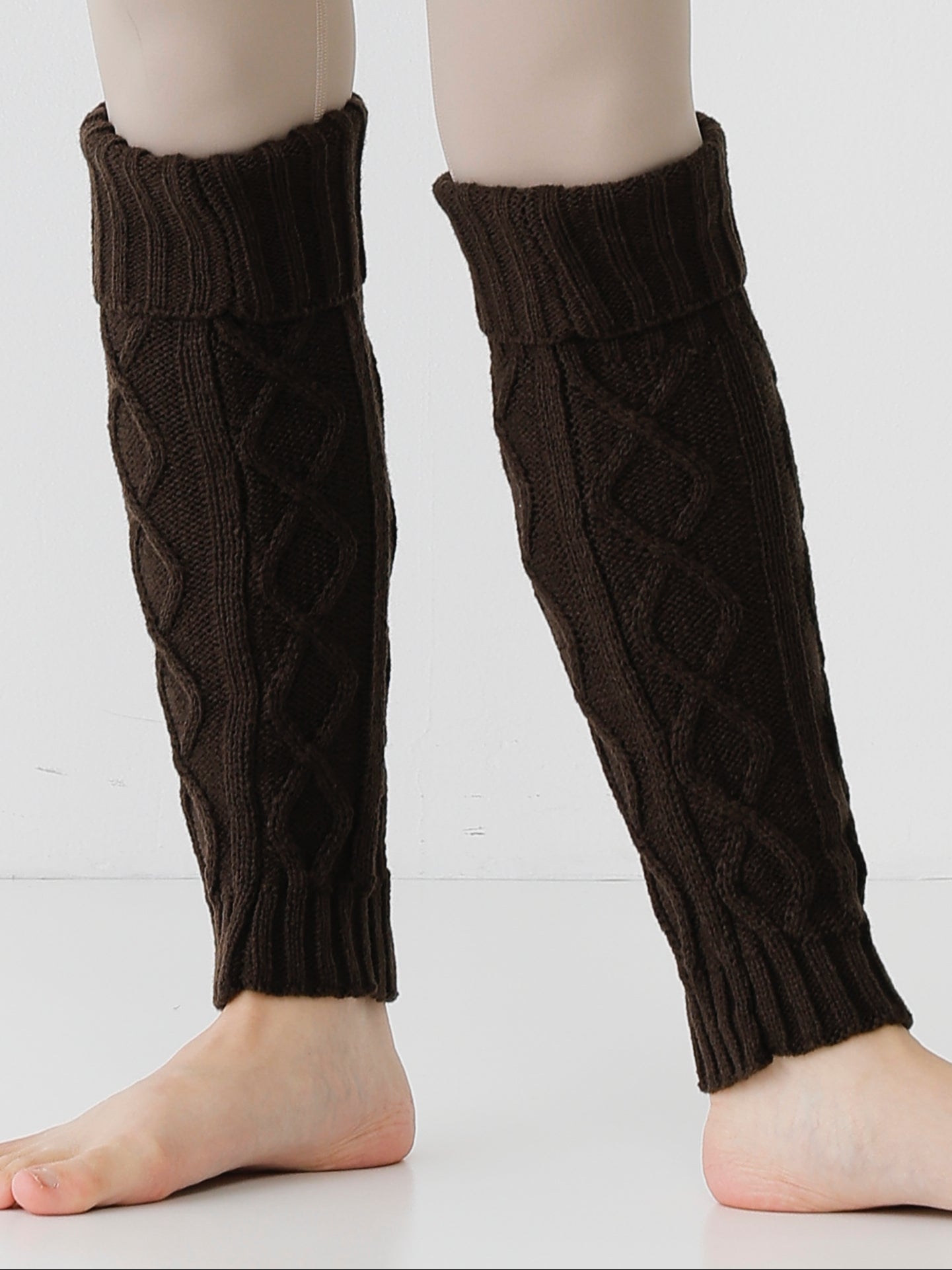 Cable Leg warmer brown
