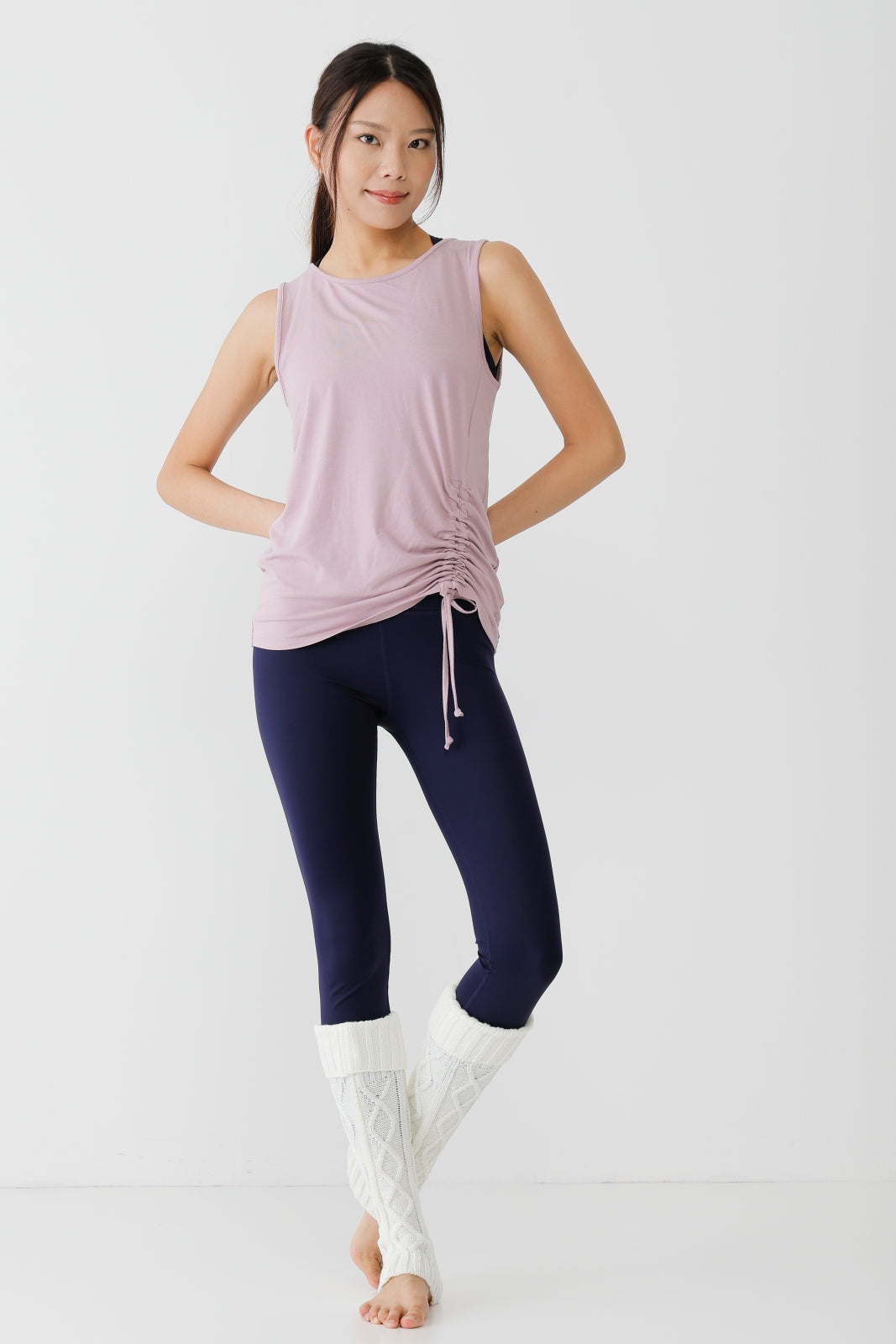 Cable Leg warmer white