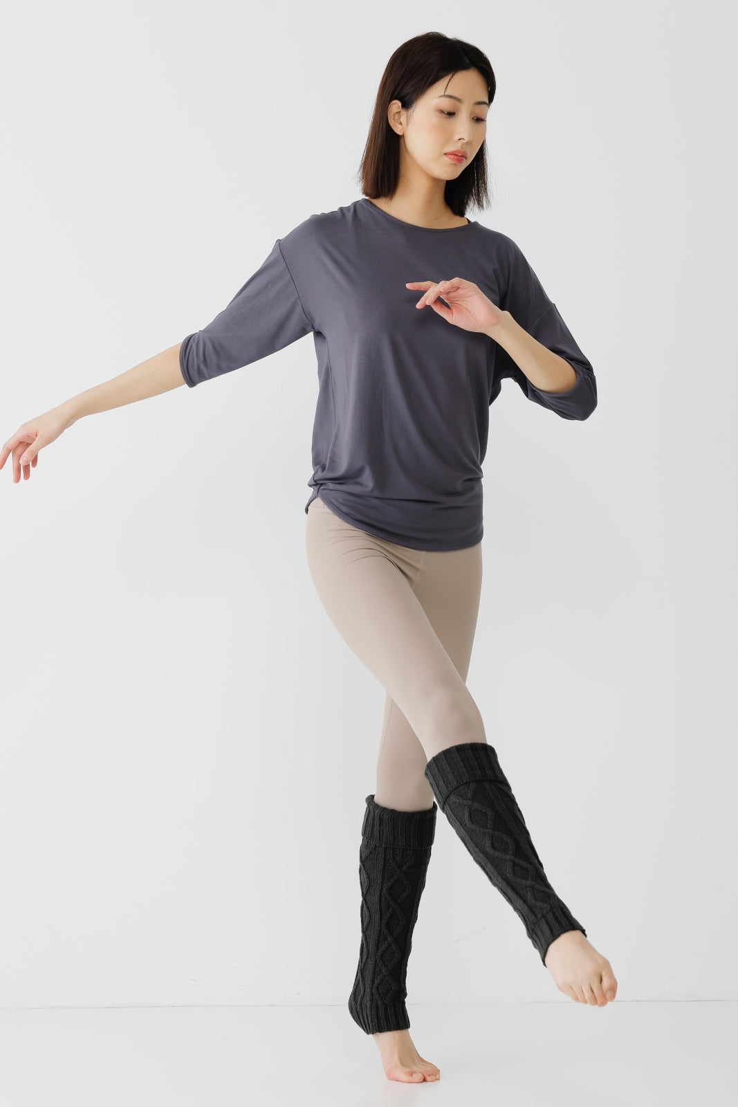 Cable Leg warmer Dark grey