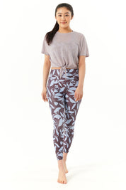 yes+ エリート レギンス ボタニカル ブルー