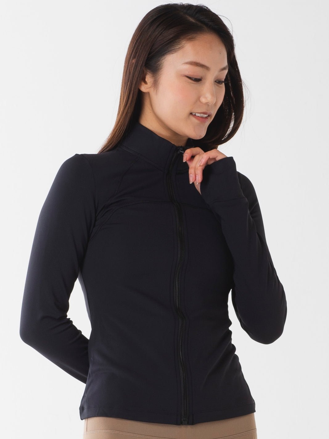 【裏起毛】ジャッキー ランニング ジャケット ブラック
