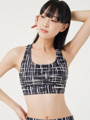 yes+ エリート スポーツブラ アブストラクトチェック